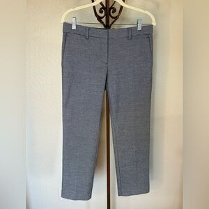 Ann Taylor Petite Navy White Micro Check Ankle Pants Stretch